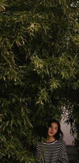 刘雯 大表姐 超模 模特 园林 竹子